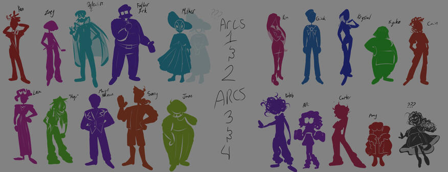 original character silhouette lineup [february]